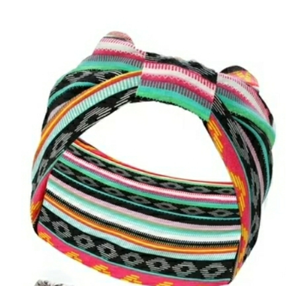 Colorful Patterned Headband Yoga Hair Scarfs Bohemia Head Wraps 5.31 inch Wide